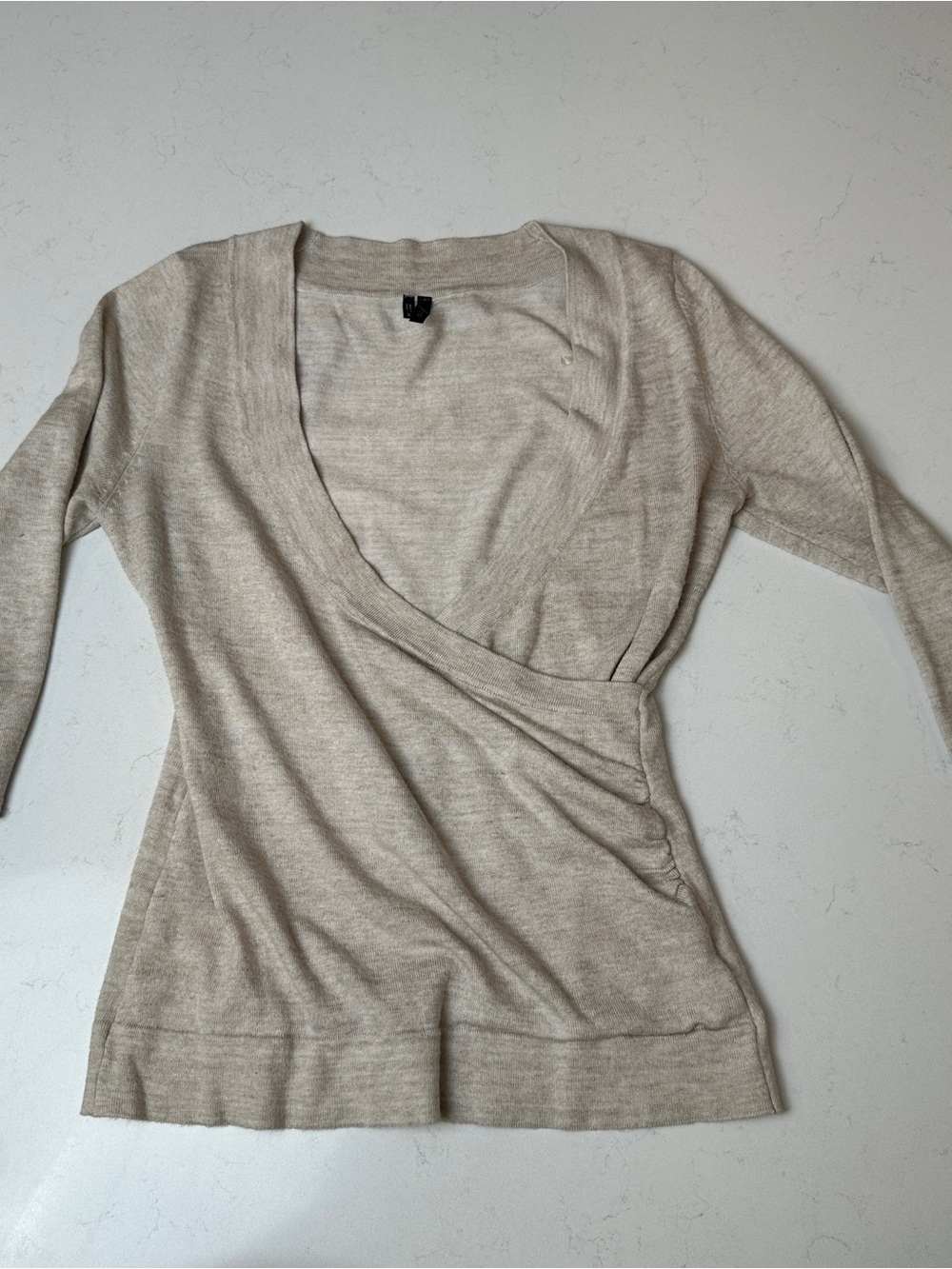 Maurices Neutral Beige Ribbed-Waist Knit Top